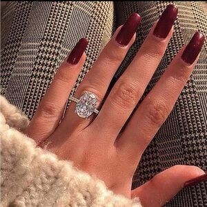 Silver engagement style ring